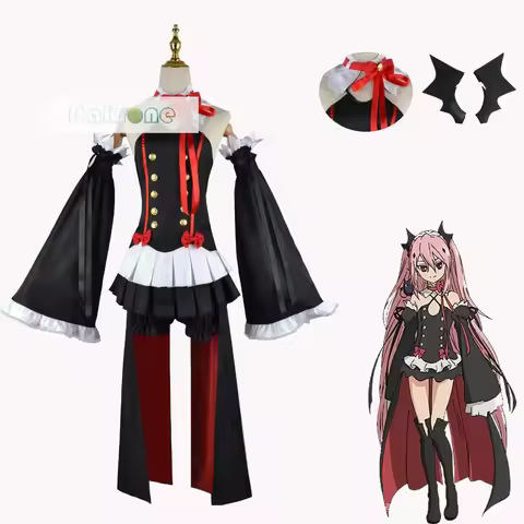 Anime Seraph Of The End Krul Tepes Cosplay Costume Dresses Wig Owari no Seraph Witch Vampire Hallowe
