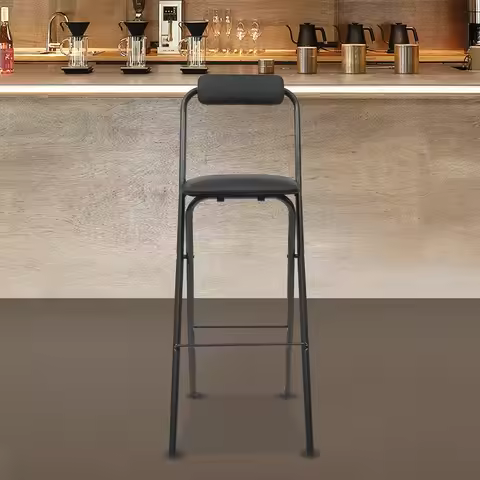 Ultra-Thin Foldable Bar Stool 29.5in Height, 2.76in Folded Thickness, 275lb Capacity Carbon Steel Ch