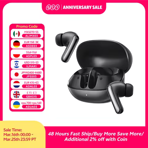 QCY Melobuds N20 BH25HT20A Wireless Bluetooth 6.0 Earphone -50dB Adaptive ANC 13mm Drivers Headsets 