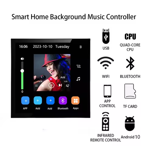4 inch Andriod 10 Eshare WiFi Bluetooth Touch Home Theater Cinema Digital Stereo Audio Music Wall Am