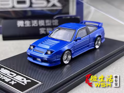 Micro Turbo 1:64 180SX TYPE X Metallic Blue Diecast Model Car