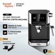 Russell Taylors เครื่องชงกาแฟสด Digital Coffee Espresso Machine EM1 กาแฟเเคปซูล Capsule Holder