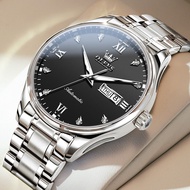 OLEVS นาฬิกา9955ผู้ชาย นาฬิกาข้อมือกลไกอัตโนมัติแบบเรียบง่ายกันน้ำสแตนเลสนาฬิกาเรืองแสงสำหรับผู้ชายว