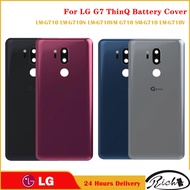 Back Glass Battery Cover Rear Door Panel Housing Case for LG G7 ThinQ G710EM Battery Cover with Camera Lens Replacement