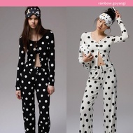 1JINN STUDIO Polka Dot Cardigan Trousers Set black/white ‍