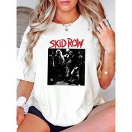 180g Pure Cotton SKID ROW BAND NEW BLACK T-SHIRT Print Round Neck Short Sleeve Top For Everyday Wear