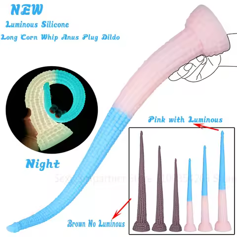 Super Long Ass Whip 54cm Anal Plug Luminous Dildo With Suction Cup Big Anal SexToys for Men Women Hu