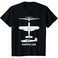 Barracuda British WW2 Torpedo Dive Bomber Plane Silhouettes T-Shirt