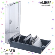AMBER Business Card Holder, Black Plastic  Organizer, Gadget Gift Credit Card Holder Office