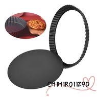 CHIHIRO11Z9D Tart Pan, Nonstick Carbon Steel Quiche Pan, Reusable Removable Bottom Loose Base Easy R