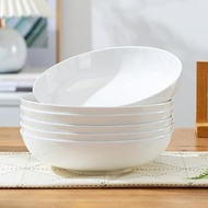 景德鎮骨瓷盤子純白菜盤家用深盤子創意加深湯盤大炒菜盤陶瓷碟子