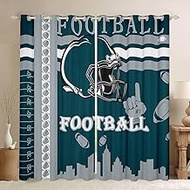 Feelyou Football 30%-50% Room Darkening Blackout Curtain Philadelphia Curtains for Living Room (2 Pa