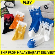 NBV Flame Word Logo Socks Cotton Socks Stokin Kapas Stokin Hipster Unisex Socks