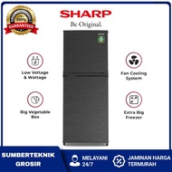 Kulkas SHARP 2 Pintu Sj-236mn-hs Sj 236mnhs Sj 236 Lemari es 205 / 187 Liter New Kirei Series Dark S