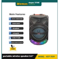 KINGSTER KST-7839 Bluetooth speaker With FREE remote and mic 8.5" Portable Wireless Bluetooth