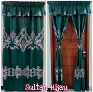 Gorden Jendela / Pintu Hordeng Poni Serut Belah 2 Layar Ukuran 100 x 200 Cm