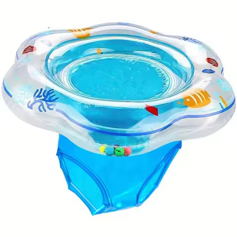 Baby Swimming Lifebuoy Baby Swimming Bath Swimming Training Environmental Safety Double Airbag Blue 