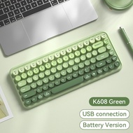 BOW K608 Wireless Keyboard 85 Keys ABS Silent Comfortable Keyboards Cute Round Keycaps Suitable for