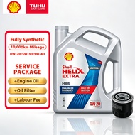 Shell Helix HX8 Fully Synthetic 0W-20/5W-30/5W-40 Package(Includes Engine Oil & Oil Filter & Service