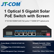 JT-COM อุปกรณ์ส่งกระแสไฟฟ้าพลังงานแสงอาทิตย์6พอร์ต Gigabit ที่มี SFP สล็อต1พอร์ต5 PoE (802.3bt/Af/At