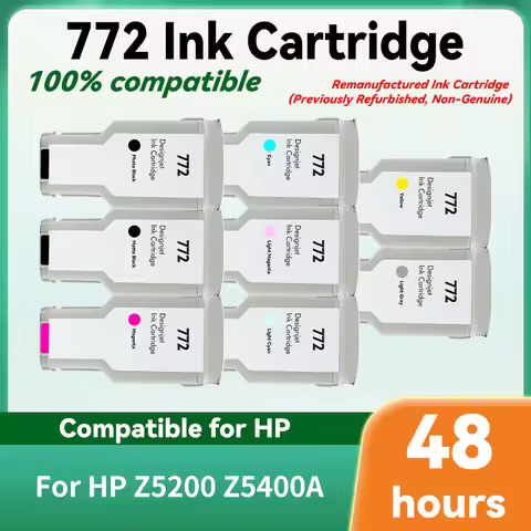 Compatible for HP772 Ink Cartridge CN629A 630A 631A 632A 633A 634A 635A 636A, 8Color Available For H