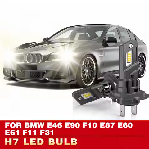 2x H7 LED Canbus Headlight Bulb 24000LM LED Car Head Fog Light with Fan New Upgrade For BMW E46 E90 