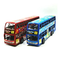Toy Double Decker Bus, Fire Engine, Police Bus &amp; Construction Truck