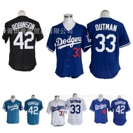Dodgers33#OUTMAN 42#ROBINSON Embroidered Baseball Jersey Quality Assurance Dodgers