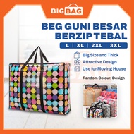 Beg Guni Besar Berzip Tebal Laundry Bag Waterproof Large Storage Beg Balik Kampung Murah Travel Bag