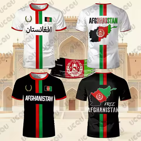 Afghanistan Football Jersey For Men Women T-shirt Afghan Flag Map Print Summer Sports Quick-drying O