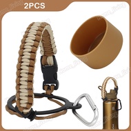 2PCS Earth Series Generic Paracord and Silicon Boot Set Aquaflask Accessories Brown Linbai Flask Stu