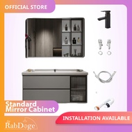 Rabdoge Bathroom Luxury Basin Cabinet With Mirror Cabinet Silver Gray