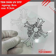 CHROME HEARTS sticker (Model 3) Cross shape - 2 color options (8cm wide, 9.5cm high) UV DTF material