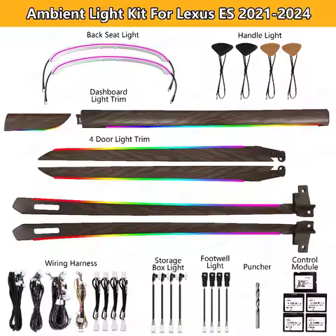 64 Colors Wood Trim Ambient Light for Lexus ES 300h 250 350 2018-2024 Interior Lighting Upgrade Acce