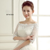 White Lace Brocade Bolero Wedding Party Cardigan Accessories Bpw006