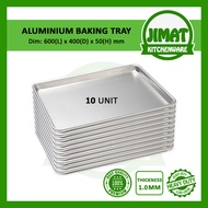 Aluminium Industrial Baking Tray / Oven Sheet Pan / Loyang Kek Empat Segi X 10 Unit