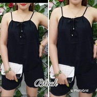 PLUS SIZE TERNO SHORT CHALLIS HALTER NECK FIT UP TO XL