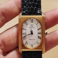 นาฬิกาวินเทจมือสอง SOLVIL ET TITUS ROMA 1887 ระบบถ่าน เรียบหรู สภาพยังสวย ทองมีลอกจางตามภาพ มะยมมีสึกตามรูป แต่ยังสวยคลาสสิค ถ่านใหม่ สายใหม่