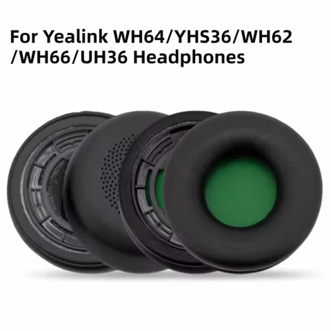Memory Foam Replacement Ear Pads Breathable Plastic Mounting Ring Headset Ear Cushions for Yealink W