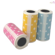 Cute Cartoon Direct Thermal Labels Roll 57*30mm(2.17*1.18in) Strong Adhesive Sticker Clear Printing for PeriPage A6 Pocket BT Thermal Printer, 3 Rolls[21][New Arrival]