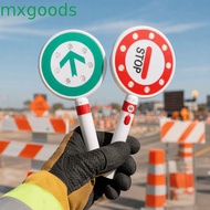 MXGOODS Handheld Stop Sign, LED Reversible Traffic Sign, Traffic Control Sign Handheld Neon Reflecti