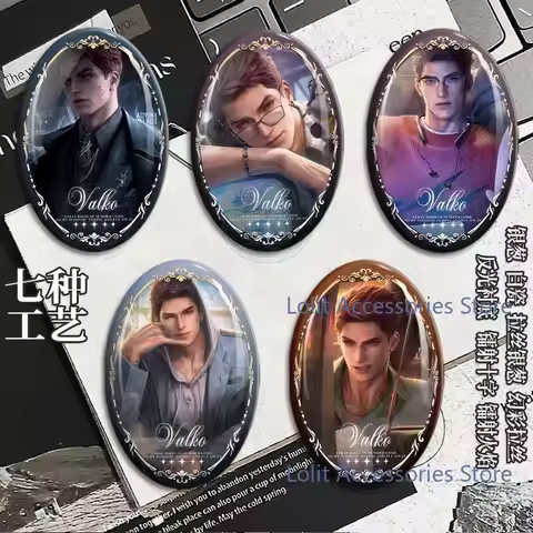Anime Love and Deepspace Valko Student Backpack Badge Collar Pins Metal Brooch Clothes Button Pencil