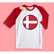 Camouflage Raglan T-Shirt Denmark Flag Denmark Flag