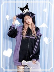 新品限時包郵❤️全新日系Noemie x Kuromi 量產型地雷系甜美可愛紫色衞衣外套 可當連身裙 借tap Jamie ank rouge Liz Lisa Rojita Dearmylove M