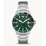 Emporio Armani นาฬิกาข้อมือผู้ชาย Diver Green Dial Silver รุ่น AR11338