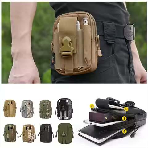 Tactical Waist Pouch EDC Molle Waist Bag Belt Phone Pouch Holster Purse Carrying Pouch for Smartphon