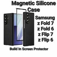 Silicone Matte Magnetic Casing Case Sceen Protector Samsung Z Fold 7 Samsung Z Fold 6 Samsung Z Flip