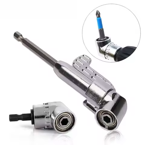 105° Right Angle Drill Adapter CrV Steel Magnetic Bit Holder for Tight Spaces 1/4" Impact Cordless D