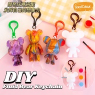 Children'S Day Gift Handmade Diy Teddy Bear Diy Fluid Bearbrick Children'S Graffiti Toys Violent Bear Keychain Children'S Handmade Toys