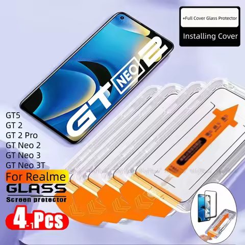 1-4pcs For Realme GT Neo 2 Glass OPPO Realme GT Neo 2 3 3T Glass Easy Installation Dust Free Screen 
